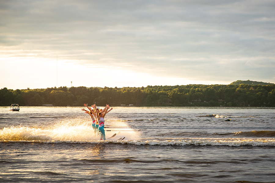 A team of water skiers perform on Lake Altoona. 