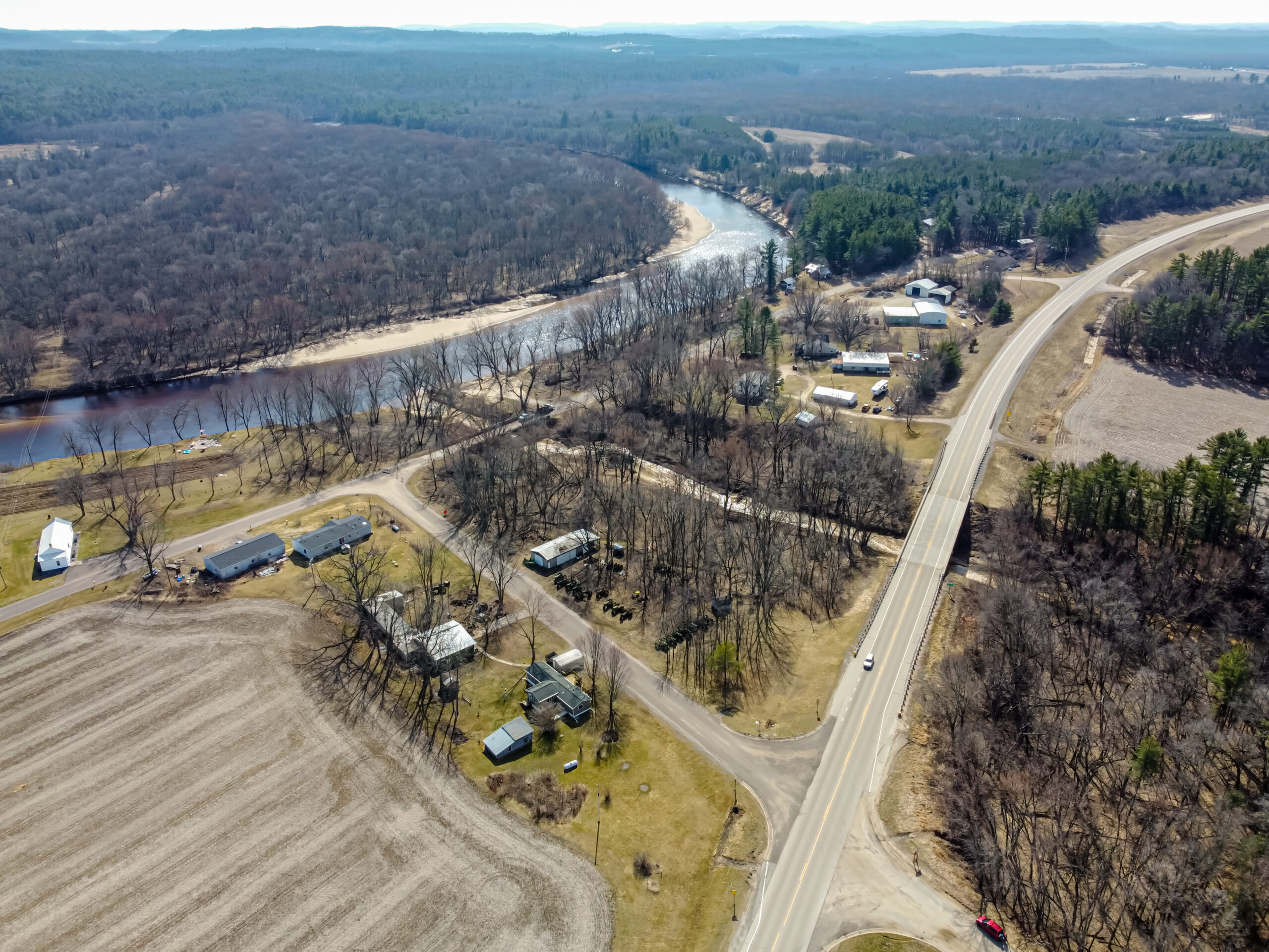 An aerial view of hte Town of Irving in Jefferson County, Wisconsin